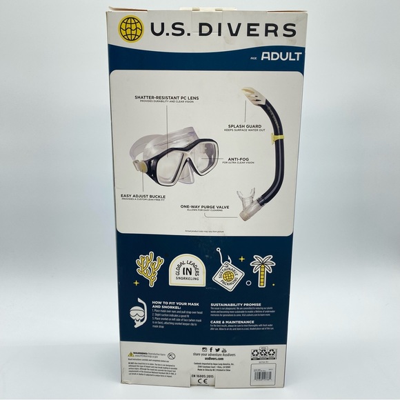 U.S. Divers Playa Adult Snorkeling Combo with Mask and Snorkel Included, Teal - Picture 4 of 4
